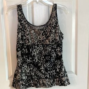 Teez-Her black and grey leopard print tank top.
